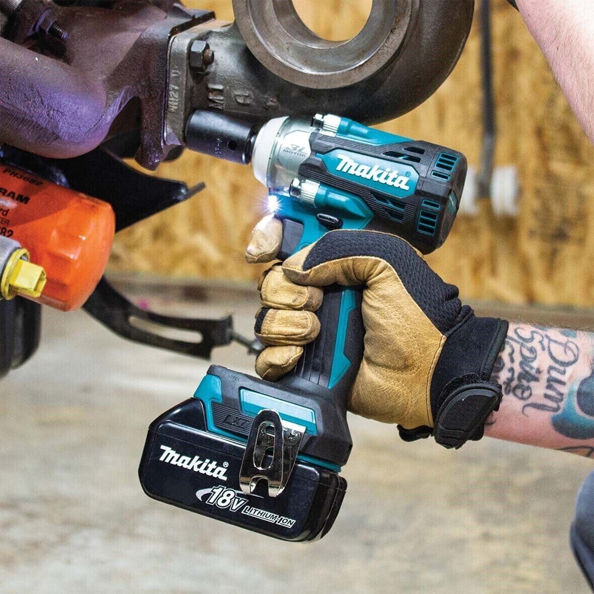 Makita DLX2372TJ 18v LXT 2 Piece Brushless Kit DHR242Z SDS DTW300 Wrench Gold