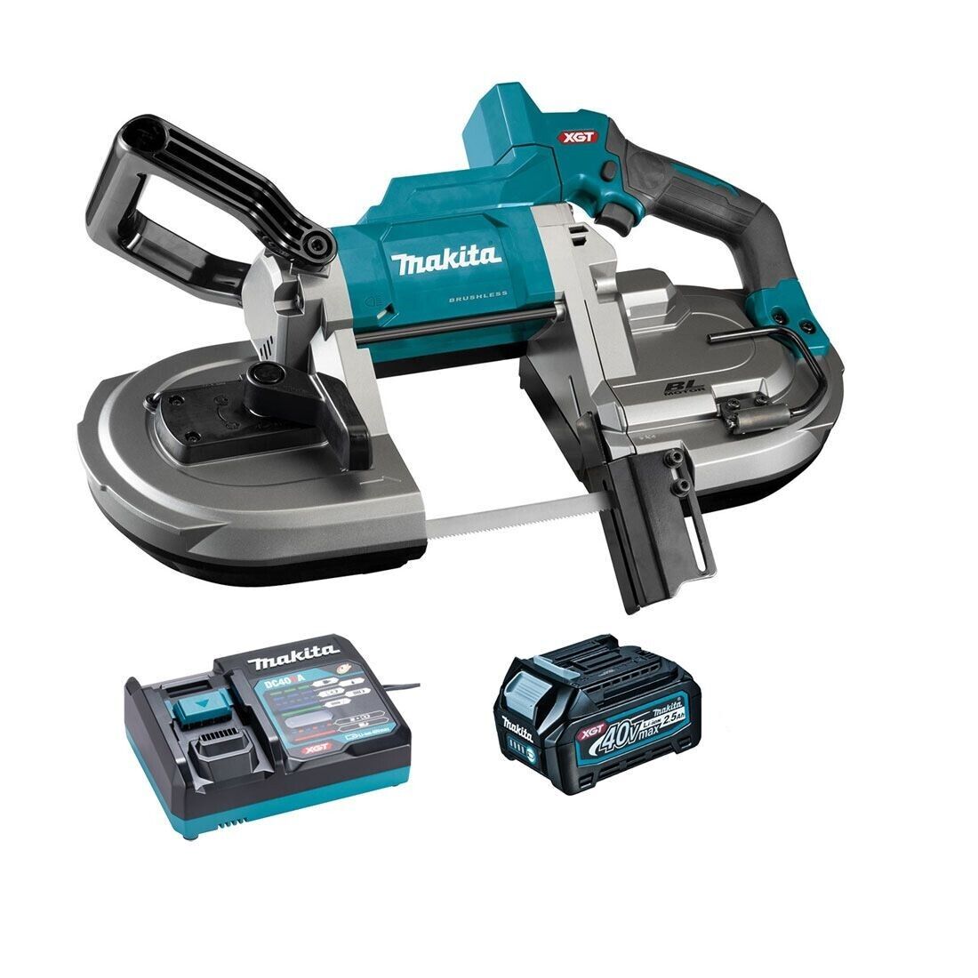 Makita PB002GD101 40v Max XGT Brushless Portable Bandsaw 1x2 5Ah charger Gold