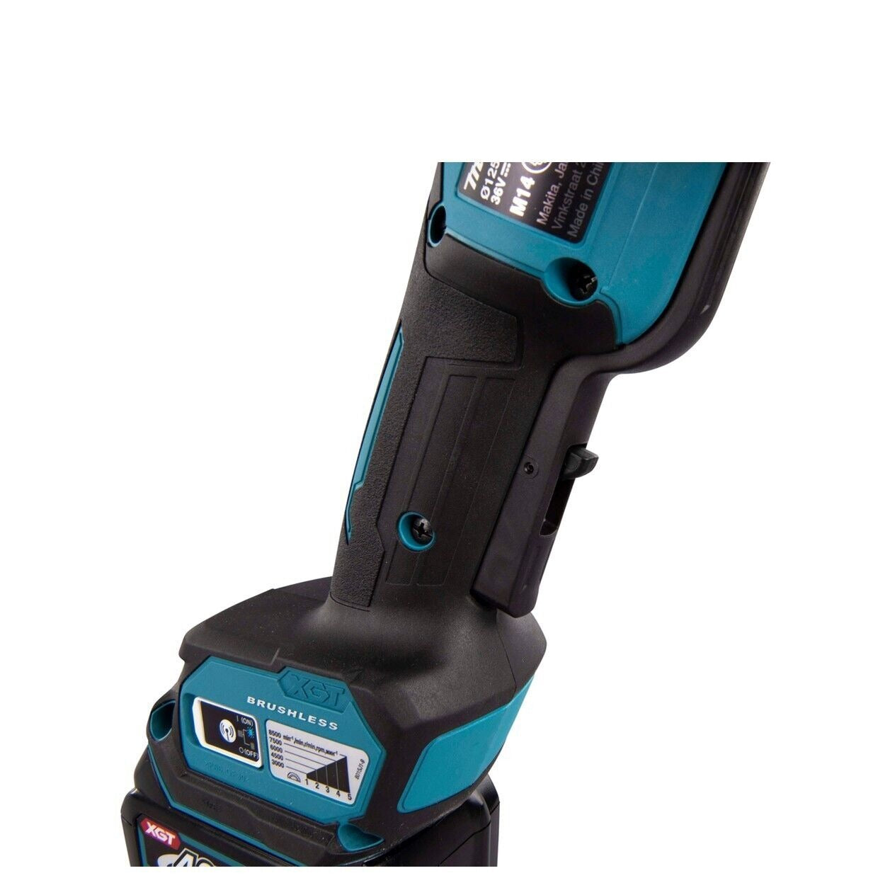 Makita GA029GZ01 40V XGT 125mm Paddle Switch Angle Grinder case body only Silver