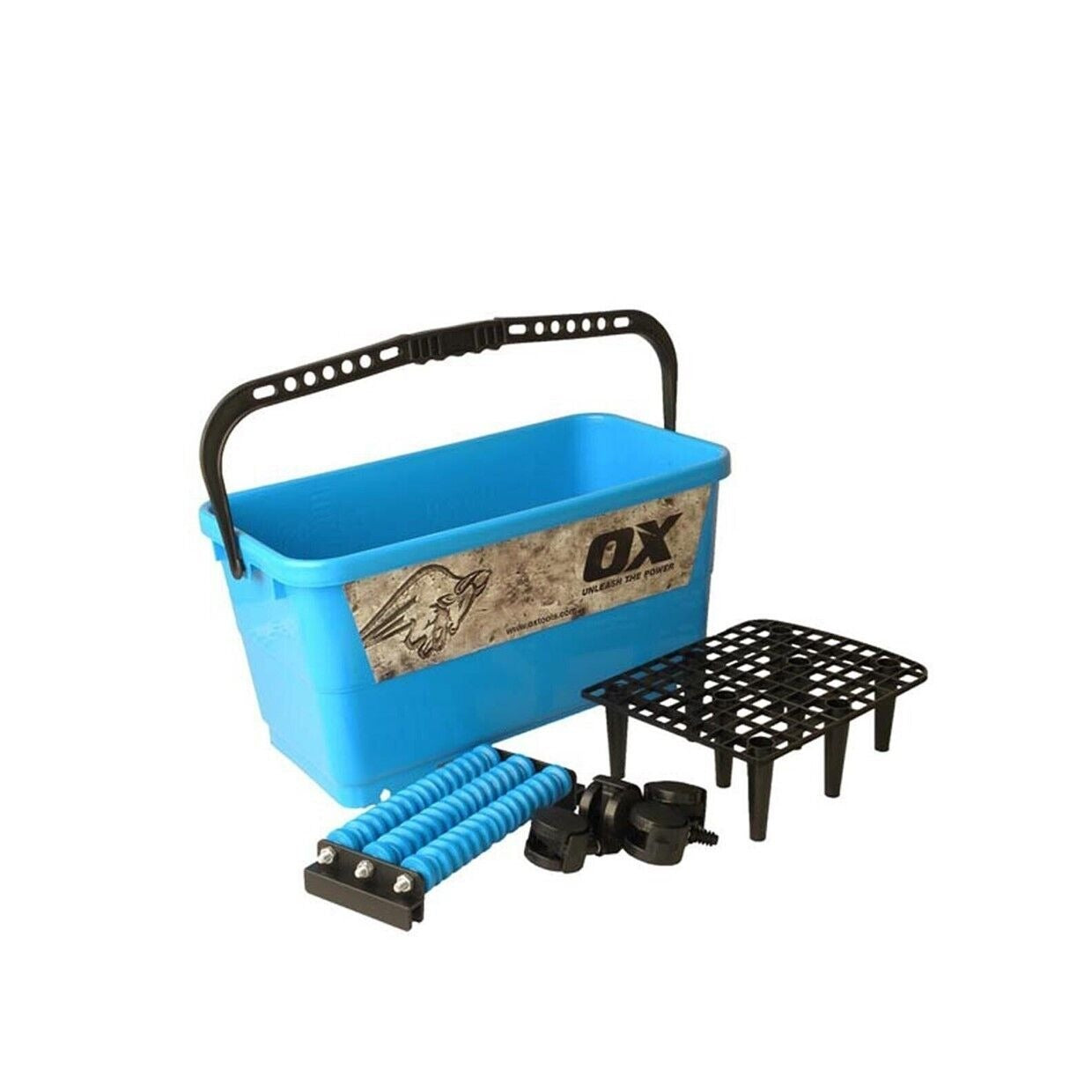 Ox Tile Wash Kit OX-T140424 Trade 24ltrs 3 Rollers and Wheels Tools Silver