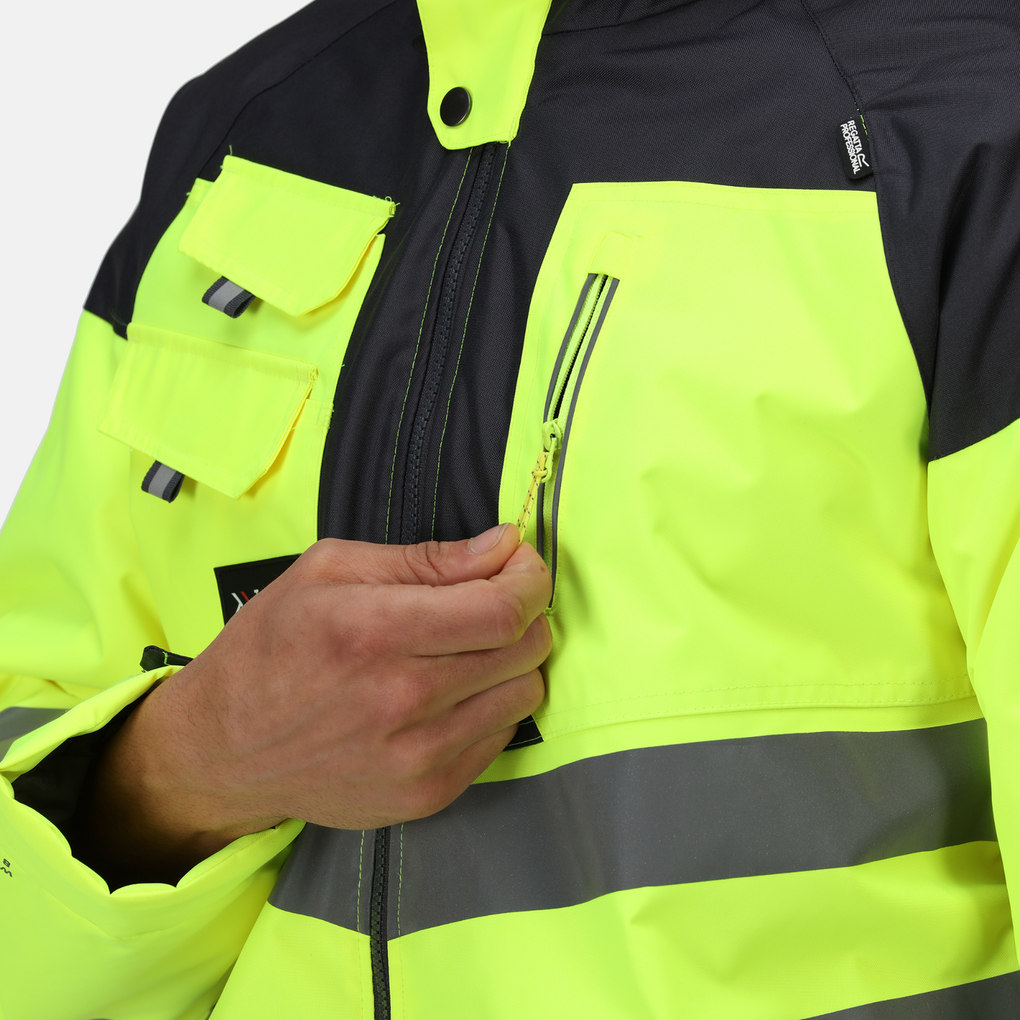 Regatta TRA340 Large L Hi-Vis Waterproof Hooded Work Jacket professional Gold