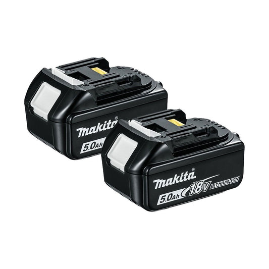 2 x Makita Battery 18V 5 0Ah  BL1850B Star Li-ion  Silver