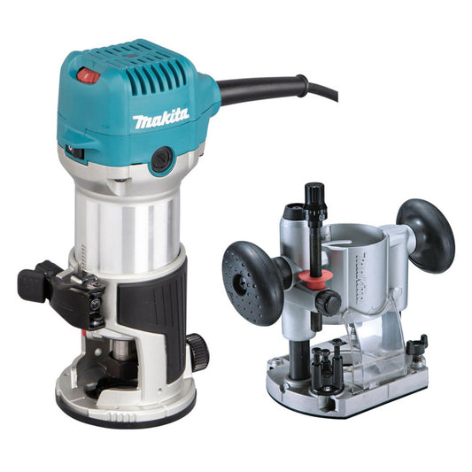 Makita router RT0702CX4 1/4" + PLUNGE BASE  Electric Router Trimmer 240v Silver