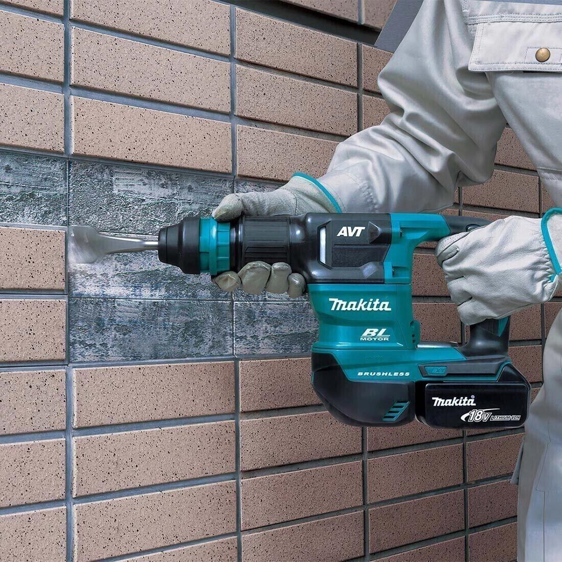 Makita DHK180Z 18V SDS Brushless Cordless Power Scraper  side action