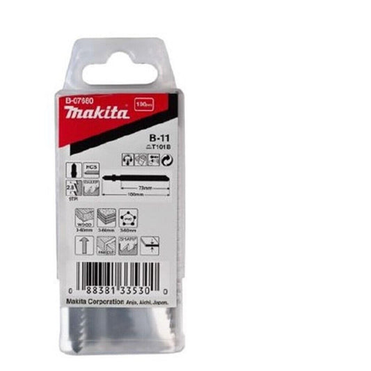 Makita B11B-07680 Jigsaw Blades Wood Plastic 75mm T Shank 9TPI 100 Pack  Gold