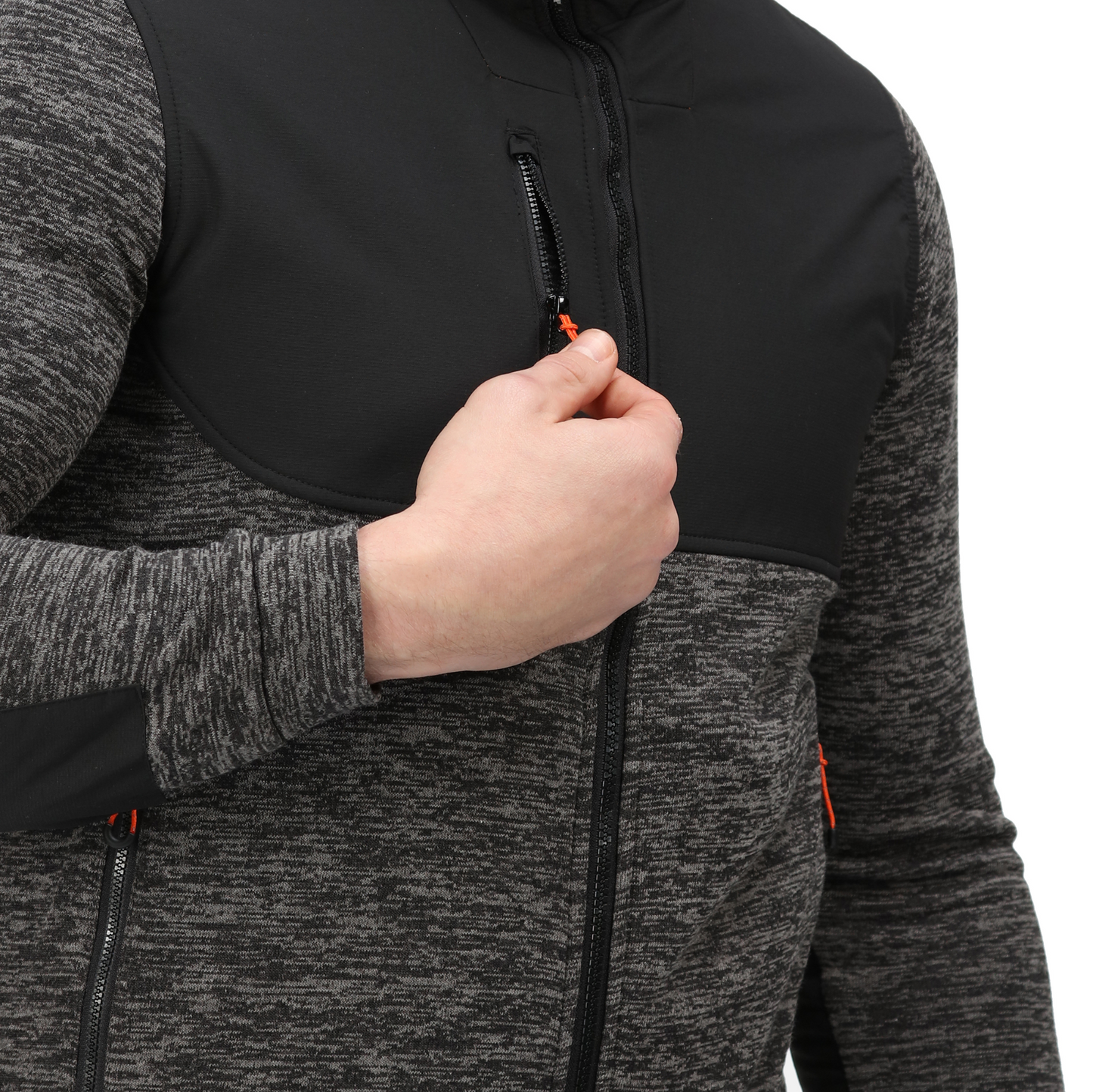 Regatta TRF624 Large hoody jacket Heist hybrid Ash Marl Black  L   Silver
