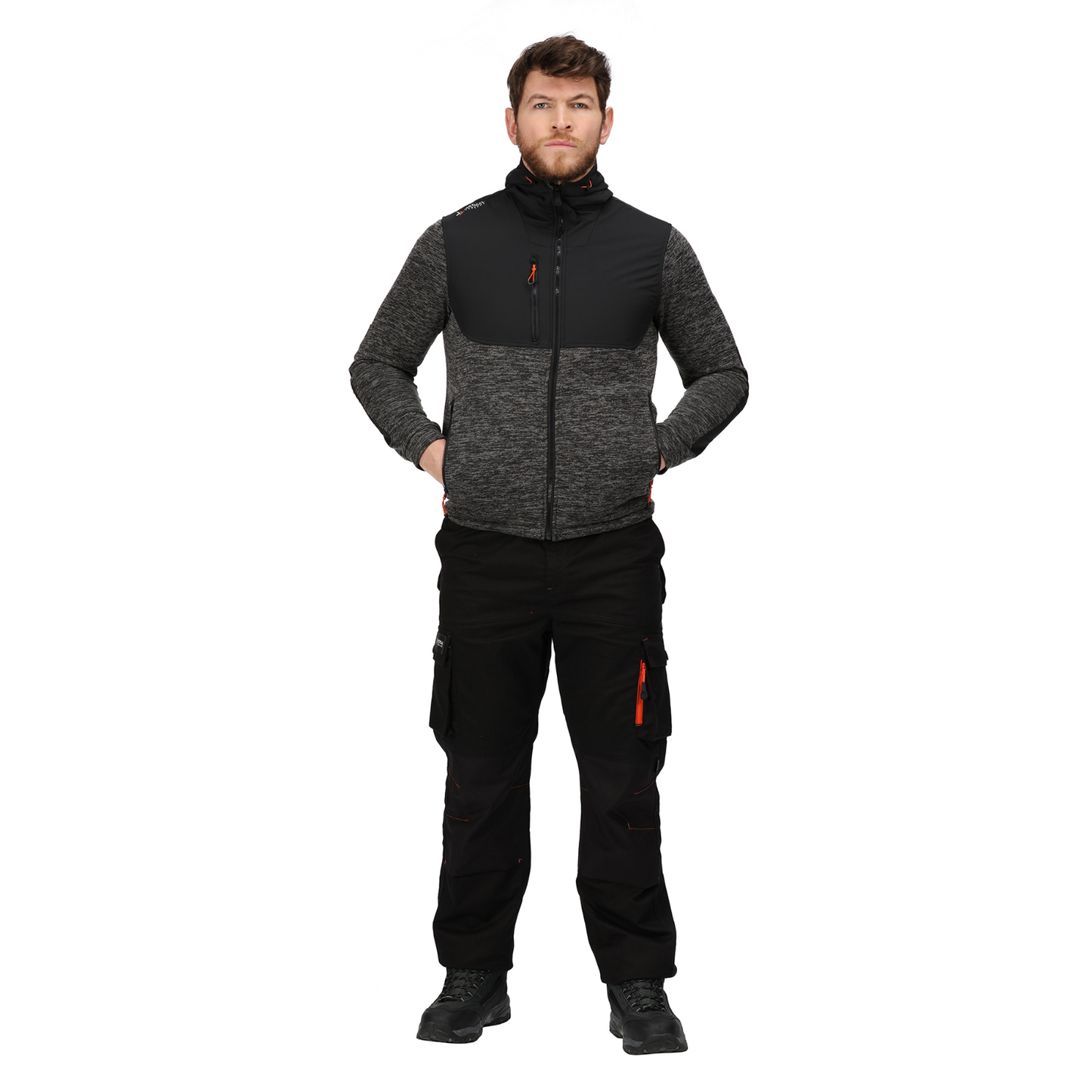 Regatta TRF624 Large hoody jacket Heist hybrid Ash Marl Black  L   Silver