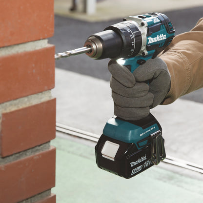 Makita DHP484RTJ 18v LXT Brushless Combi Drill 2x 5.0ah Batts (Silver)