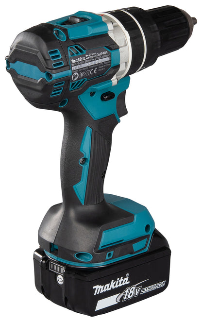 Makita DHP484RTJ 18v LXT Brushless Combi Drill 2x 5.0ah Batts (Silver)