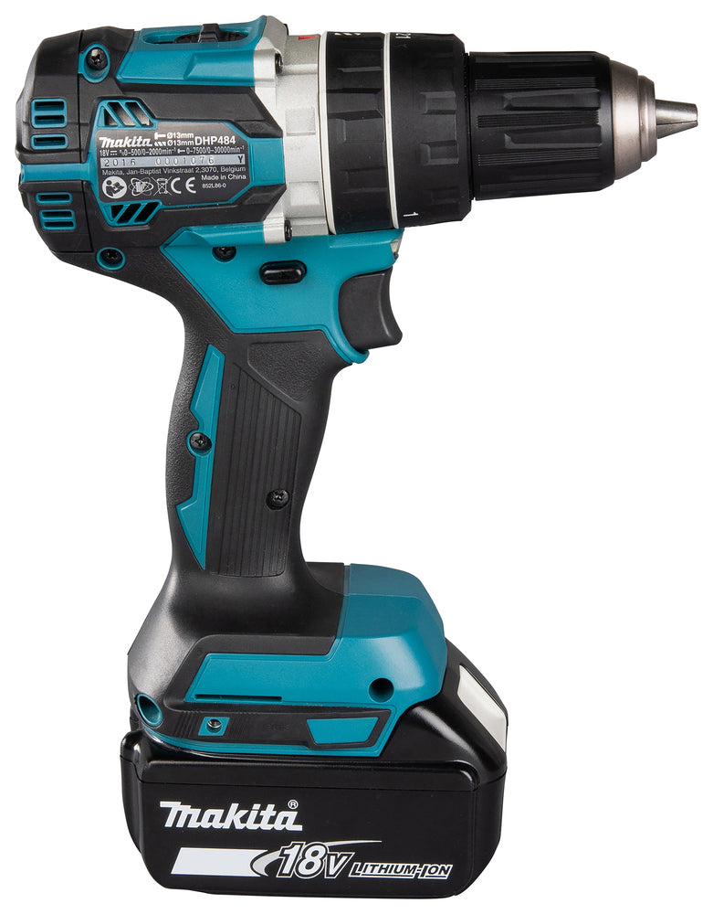 Makita DHP484RTJ 18v LXT Brushless Combi Drill 2x 5.0ah Batts (Silver)