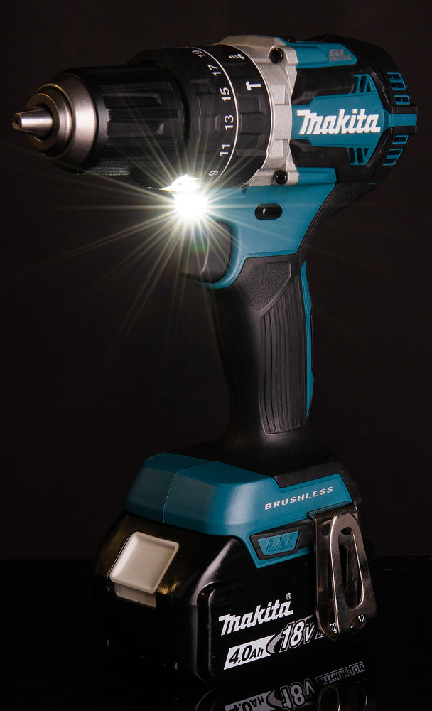 Makita DHP484RTJ 18v LXT Brushless Combi Drill 2x 5.0ah Batts (Silver)