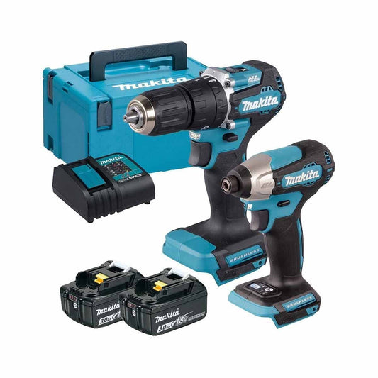 Makita DLX2414SJ 18V LXT 2 Piece Brushless Kit with 2X 3.0Ah Batteries, Charger & Case (Bronze)