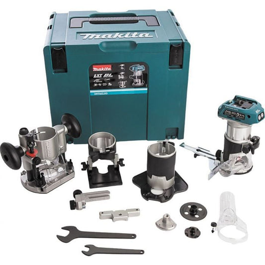 Makita DRT50RTJX3 18v Router trimmer with bases and  CASE Gold