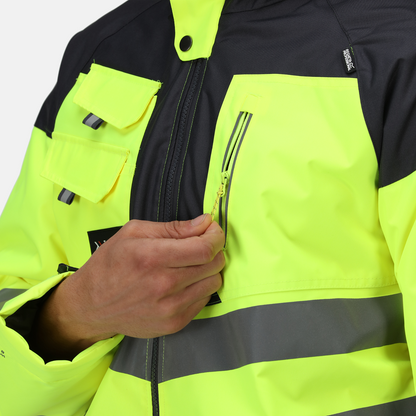 Regatta TRA340 Extra Large  XL  Hi-Vis Waterproof Hooded Work Jacket pro  Gold
