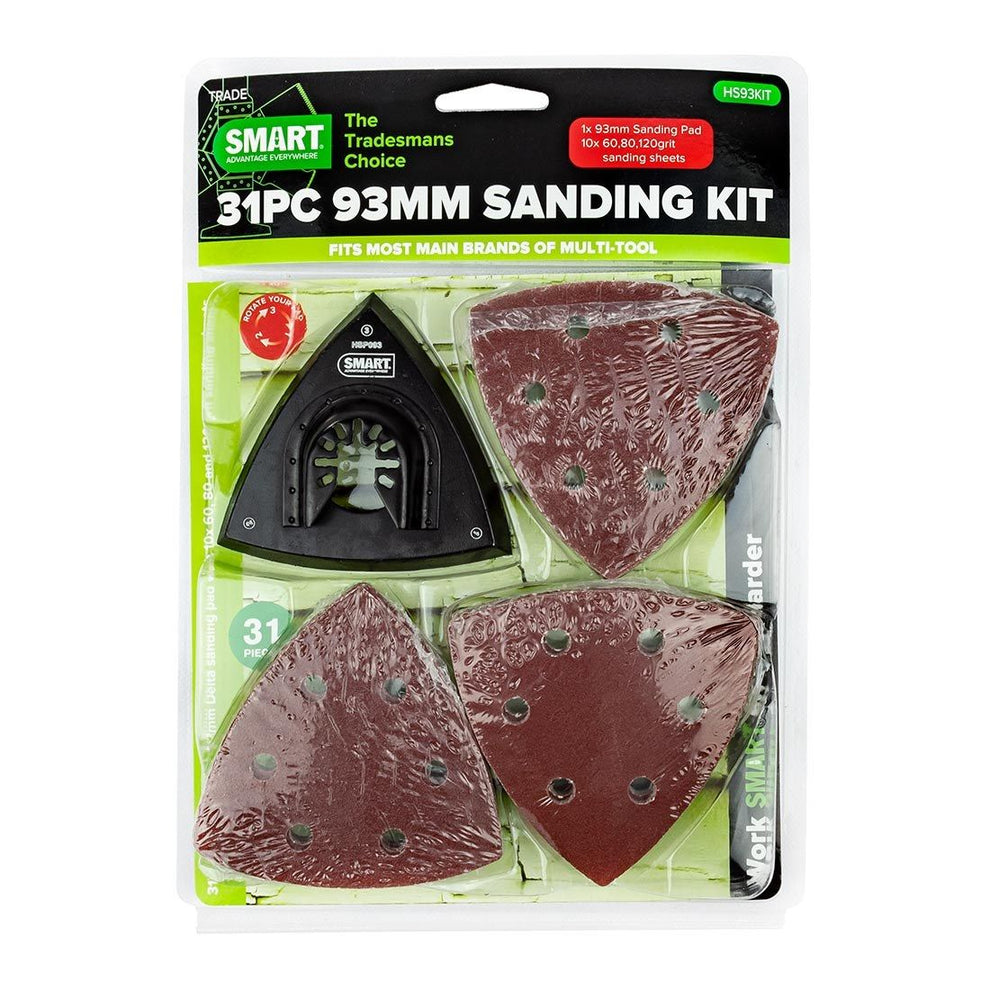 Smart multi tool sanding sheet kit 93mm 31 piece HS93KIT Silver – WizTools
